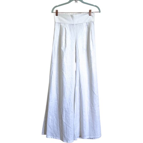 Otis & Maclain Lagenlook Boho Wide Leg Women Pants Size S White Beach Coastal - Picture 1 of 7